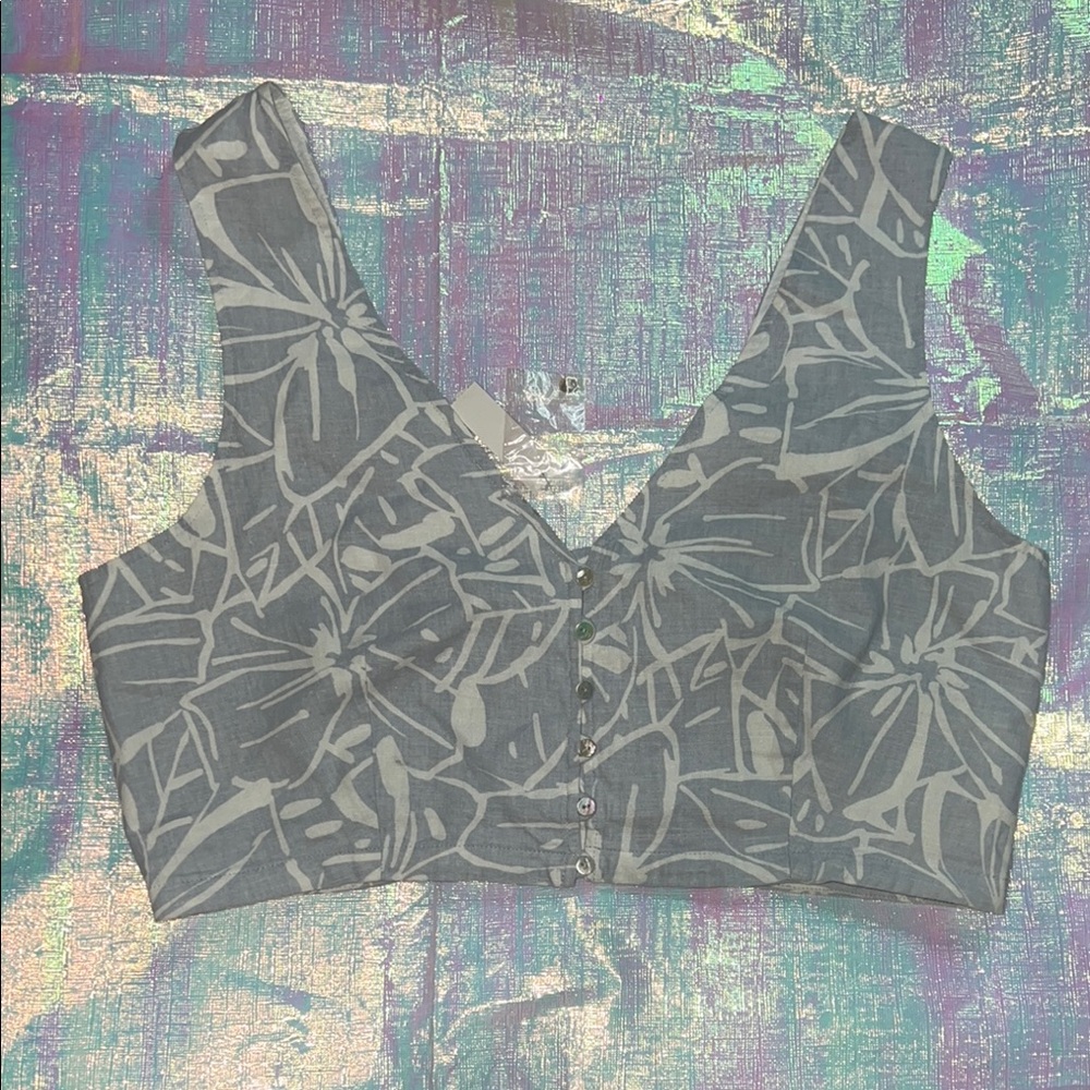 Madewell Linen Blend Gwen Crop Vest Top  166.